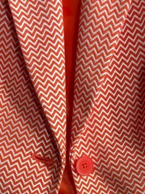 Women Orange Chevron Blazer - Stylish Single-Breast Jacket